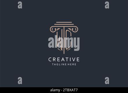 WC initial pillar logo, elegant and luxury law firm logo design ideas ...