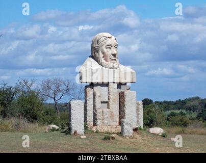 Kruger National Park,  South Africa - December 6, 2023 : Kruger  statue at Kruger Gate entrance to Kruger National Park, South Africa. Stock Photo