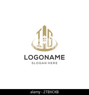 Initial IG logo with creative house icon, modern and professional real estate logo design vector graphic Stock Vector