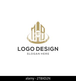 Initial MB logo with creative house icon, modern and professional real estate logo design vector graphic Stock Vector