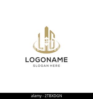 Initial LG logo with creative house icon, modern and professional real estate logo design vector graphic Stock Vector