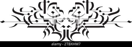 Intricate tribal tattoo artwork, adaptable for decoration, garments, oriental theme prints Stock Vector