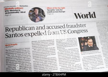 'Republican and accused fraudster (George) Santos expelled from US Congress' Stock Photo