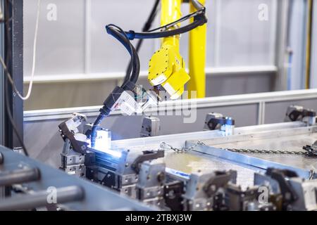 Industrial robotic or robot welding arm Stock Photo