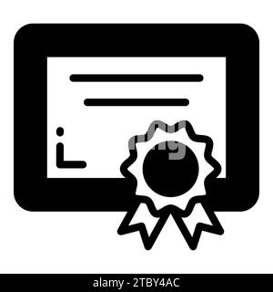 diploma vector glyph icon, school and education icon Stock Vector