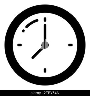 clock vector glyph icon, school and education icon Stock Vector