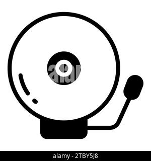 buzzer vector glyph icon, school and education icon Stock Vector