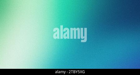 Teal green blue grainy color gradient background glowing noise texture cover header poster design Stock Photo