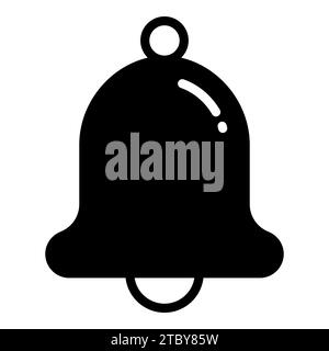 bell vector glyph icon, school and education icon Stock Vector