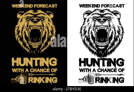 hunting tshirt design vector file, eps Stock Vector