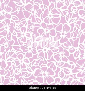 Floral seamless pattern with garden flowers. Abstract design of leaves and flowers. Design of blossom and leaves made for fabric, textile or wallpaper Stock Vector