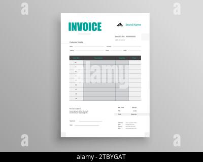 Professional invoice and letterhead design for corporate office. letterhead, invoice design illustration. Simple and creative modern corporate Design Stock Vector