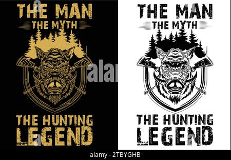 hunting tshirt design vector file, eps Stock Vector