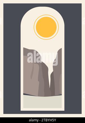 Grand Canyon Arizona view vector illustration. Suitable for print art, poster. Stock Vector