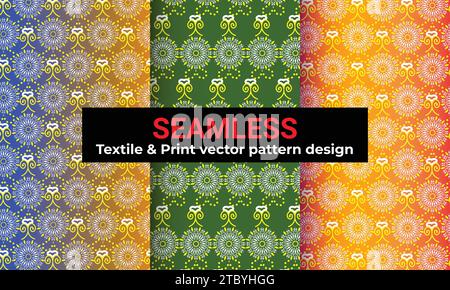 seamless textile repeat fabric vector watercolor or Geometric modern unique pattern design Stock Vector