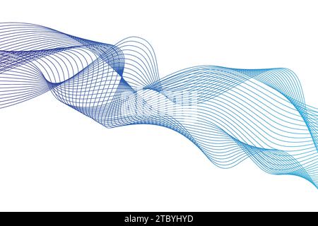 Abstract smooth gradient flowing wave lines background. Stock Vector
