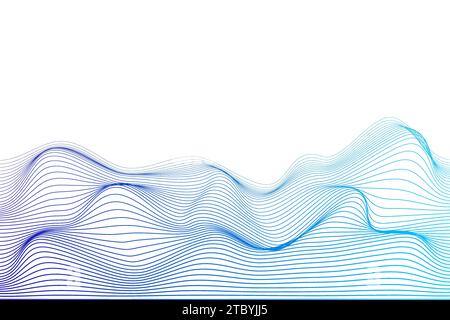 Abstract wave stripe background. Abstract wireframe landscape background Stock Vector