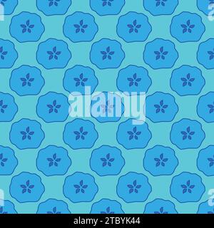Jellyfish seamless pattern on the blue background Stock Vector