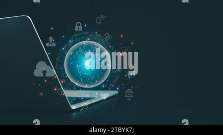 Business global internet connection application technology and digital marketing, Communication by internet network, Financial and banking, Digital li Stock Photo