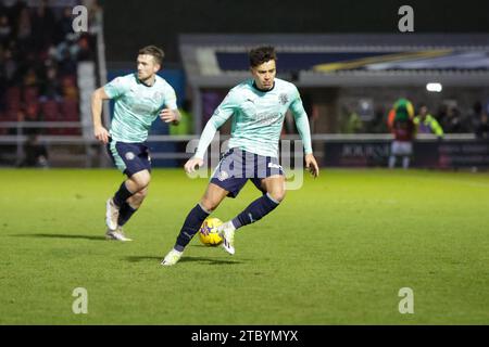 Northampton, UK. 9th Dec 2023. Fleetwood Town's Phoenix Patterson during the second half of the Sky Bet League 1 match between Northampton Town and Fleetwood Town at the PTS Academy Stadium, Northampton on Saturday 9th December 2023. (Photo: John Cripps | MI News) Credit: MI News & Sport /Alamy Live News Stock Photo