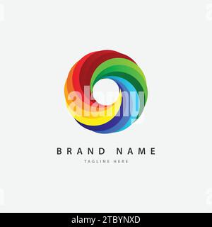 Colorful abstract media logo template design concept Stock Vector
