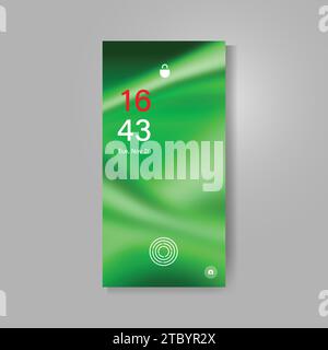 Smartphone screen with abstract wavy wallpaper concept Stock Vector