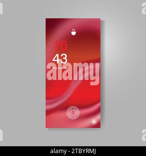 Smartphone screen with abstract wavy wallpaper creative Stock Vector