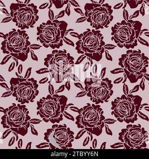 Delicate rose flower, line art hand drawn design for surface design of textile. Roses flower line art background vector. Natural botanical elegant flo Stock Vector