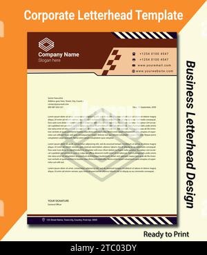 Modern business and corporate A4 letterhead template Design in illustrator. Stock Vector
