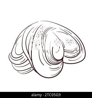bread and pastry donut, long loaf and fruit pie. sweet bun or croissant, bagels and toasts. engraved hand drawn in old sketch and vintage style for la Stock Vector