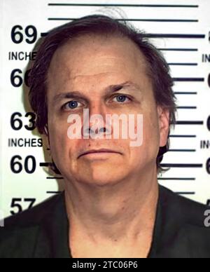 2012 , Attica , New York , USA: The american killer DAVID MARK CHAPMAN ( born 10 may 1955 ) at the Attica Correctional Facility . Police Prison 's mug shot of the kiler of ex- The Beatles JOHN LENNON ( 1940 - 1980 ), killed whitout a reason the day 8 december 1980 . Unknown photographer  of prison . - portrait - portrait - police mugshot - MUG-SHOT - murderer - CRIME - KILLER - CRONACA NERA - MUSIC - MUSICA  - PRIGIONE - PRISON --- ARCHIVIO GBB Stock Photo