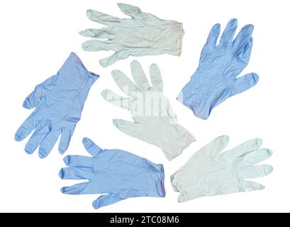 some latex gloves on a transparent surface Stock Photo