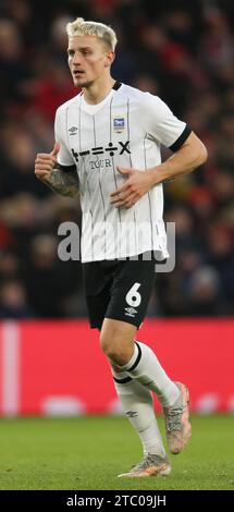 Middlesbrough, UK. 9th Dec 2023. Ipswich Town's Luke Woolfenden during the Sky Bet Championship match between Middlesbrough and Ipswich Town at the Riverside Stadium, Middlesbrough on Saturday 9th December 2023. (Photo: Michael Driver | MI News) Credit: MI News & Sport /Alamy Live News Stock Photo