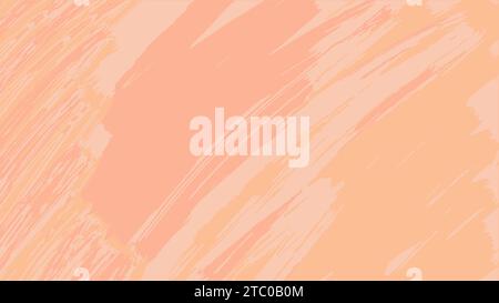 Abstract background with color of year 2024 Peach Fuzz. Brush strokes of paint. Smooth flow and blending of colors, splash of color. Oblique lines. Fo Stock Vector