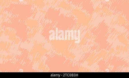 Abstract background with color of year 2024 Peach Fuzz. Abstract oblique lines, stains and scribbles. Rough strokes of paint. Hand drawn vector illust Stock Vector