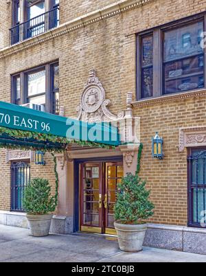 Rosario Candela designed 70 E 96th Street in Manhattan’s Upper East Side; the brick apartment building is embellished with terra cotta. Stock Photo