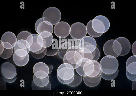 Abstract Circular Backoh Background of ChristmasLight on Black Background. Stock Photo