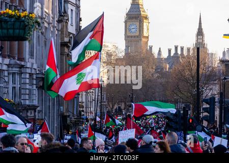 London, UK. 9th Dec 2023. Pro-Palestinian protest in central London Credit: Sinai Noor/Alamy Live News Stock Photo
