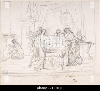 Scene from Ancient History: Cup Offered to an Invalid 1961 by Jacques Louis David Stock Photo