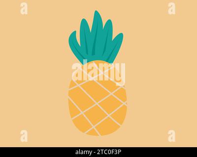 Decorative Pineapples cartoon vector illustrations Stock Vector