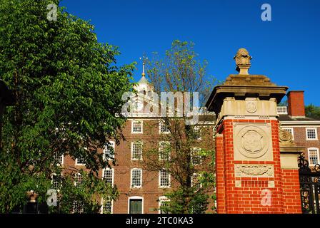 University Hall stands just inside the main Van Wickle gates of Brown University, an Ivy League college in Providence Rhode Island Stock Photo