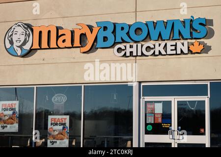 Mary Brown's Chicken fast food restaurant  store sign and logo facade Stock Photo