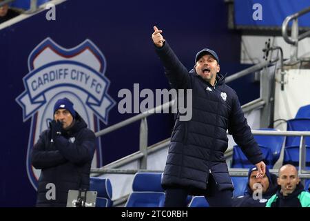 Cardiff, UK. 09th Dec, 2023. Erol Bulut, the manager of Cardiff City reacts during the match. EFL Skybet championship match, Cardiff city v Millwall at the Cardiff City Stadium in Cardiff, Wales on Saturday 9th December 2023. this image may only be used for Editorial purposes. Editorial use only, pic by Andrew Orchard/Andrew Orchard sports photography/Alamy Live news Credit: Andrew Orchard sports photography/Alamy Live News Stock Photo