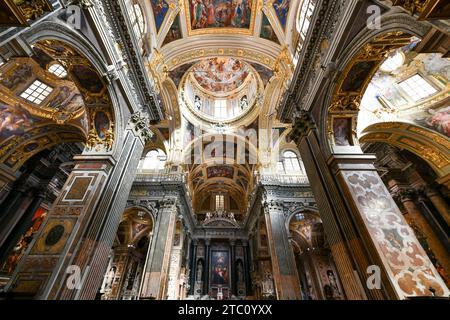 Genoa, Italy - July 30, 2022: View of Jesus Church (Chiesa del Gesu) in the city of Genoa, Italy. Stock Photo