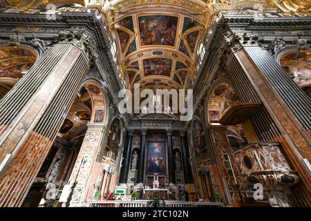 Genoa, Italy - July 30, 2022: View of Jesus Church (Chiesa del Gesu) in the city of Genoa, Italy. Stock Photo