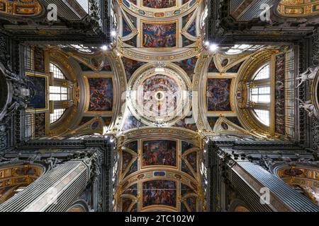 Genoa, Italy - July 30, 2022: View of Jesus Church (Chiesa del Gesu) in the city of Genoa, Italy. Stock Photo