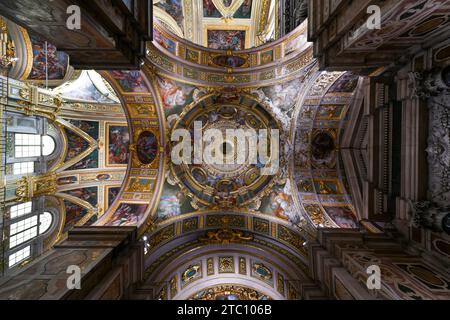 Genoa, Italy - July 30, 2022: View of Jesus Church (Chiesa del Gesu) in the city of Genoa, Italy. Stock Photo