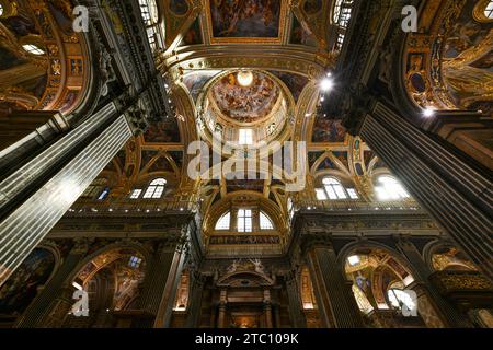 Genoa, Italy - July 30, 2022: View of Jesus Church (Chiesa del Gesu) in the city of Genoa, Italy. Stock Photo