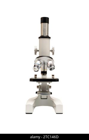 Microscope isolated on white Stock Photo