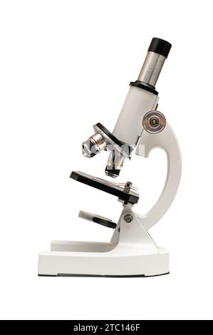 Microscope isolated on white Stock Photo